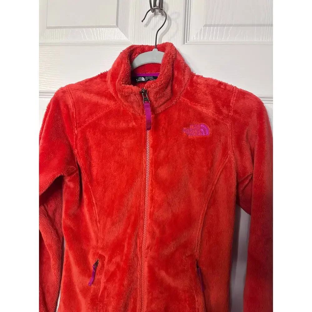 The North Face Girls Osito Soft Fleece Full Zip Jacket Size Medium 10-12 Red